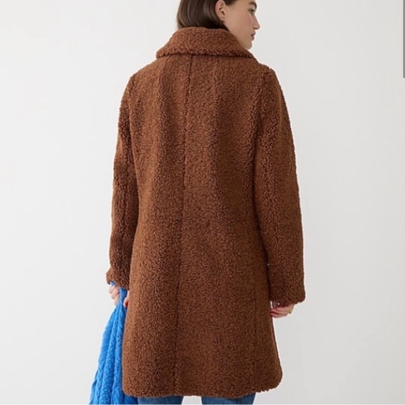 J.Crew Teddy sherpa topcoat BM543 APPALACHIAN BROWN XX-SMALL NWT - Picture 4 of 4